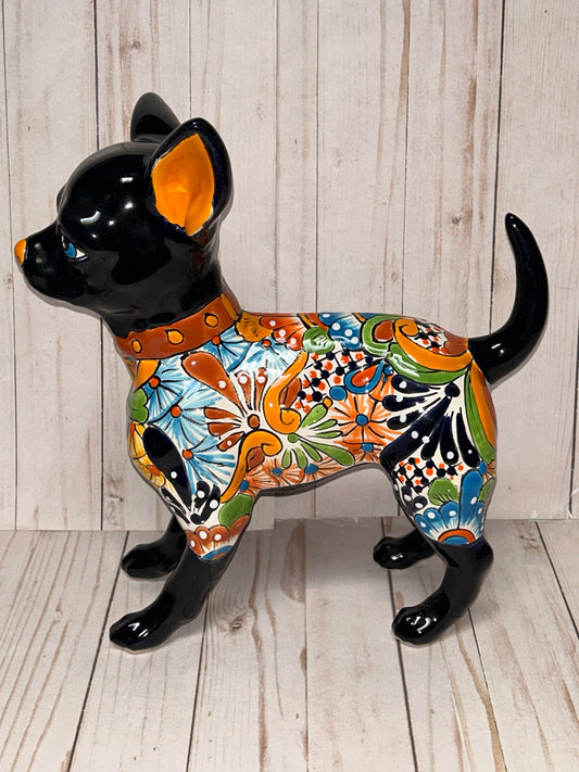 Adorable Large Talavera 13" Tall Ceramic Standing Chihuahua Dog