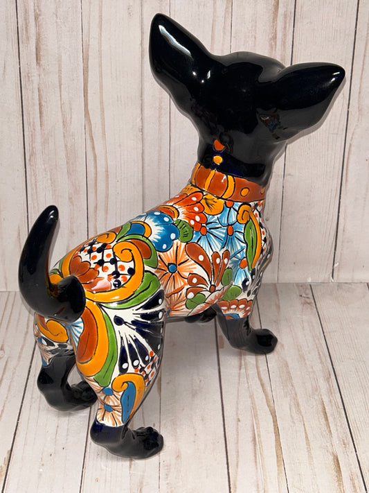 Adorable Large Talavera 13" Tall Ceramic Standing Chihuahua Dog