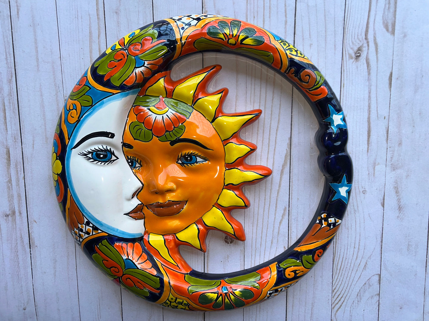 Large Mexican Talavera Hanging Eclipses