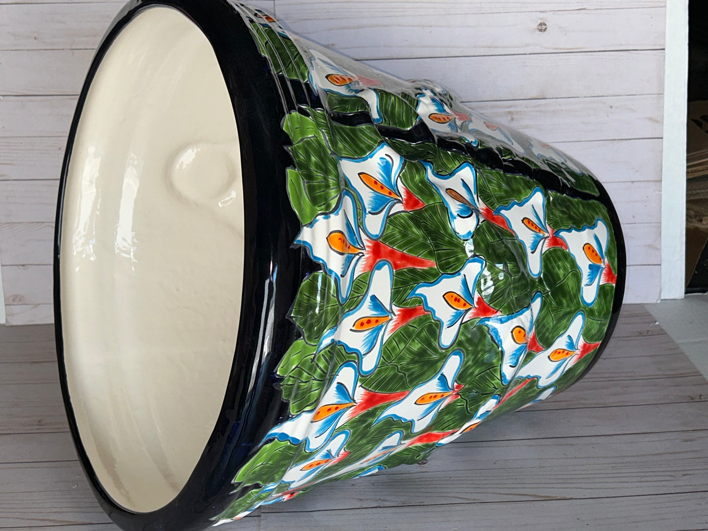 Jumbo Extra Large Handcrafted Talavera Planter – 21”H x 21” Top Diameter x 12.5” Bottom Diameter