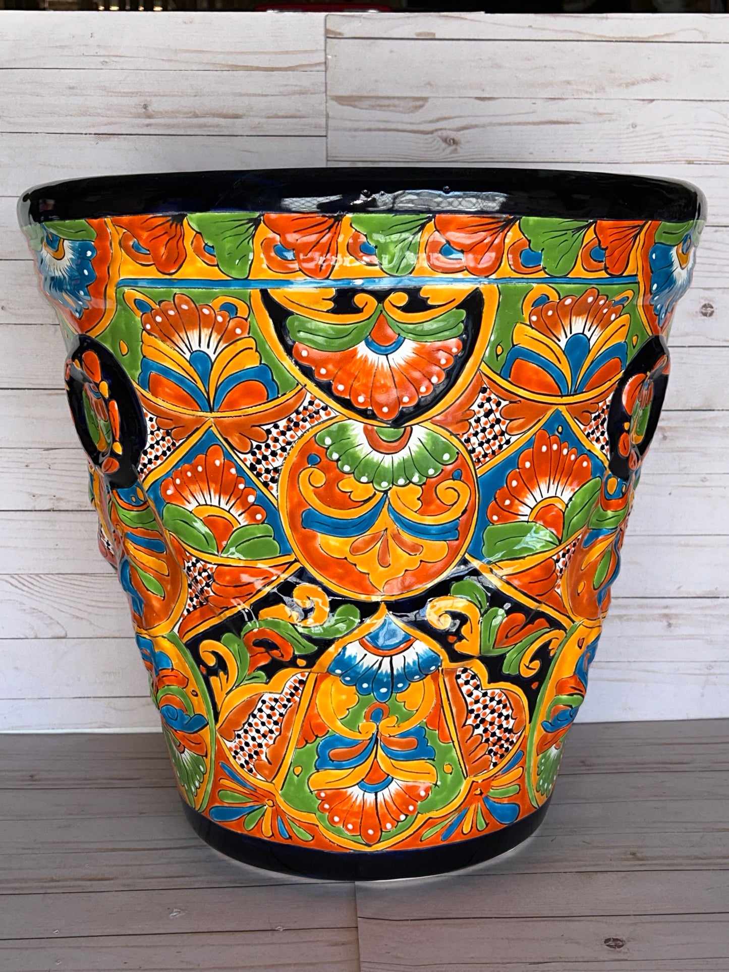 Jumbo Extra Large Handcrafted Talavera Planter – 21”H x 21” Top Diameter x 12.5” Bottom Diameter
