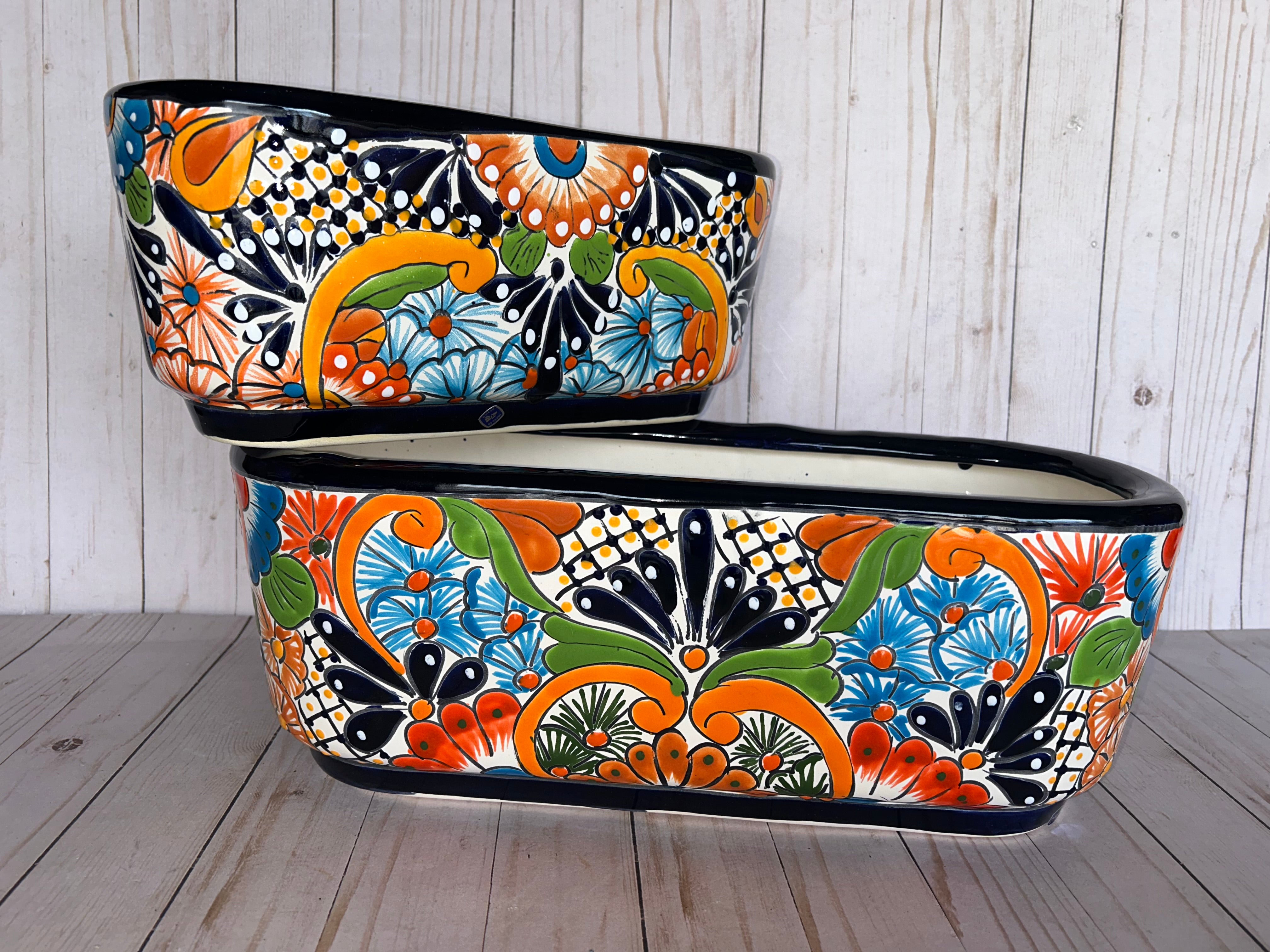 oval planter pots Oval Floor Planters Small/Medium Size "Selling by Each" – Sol de Mexico Imports