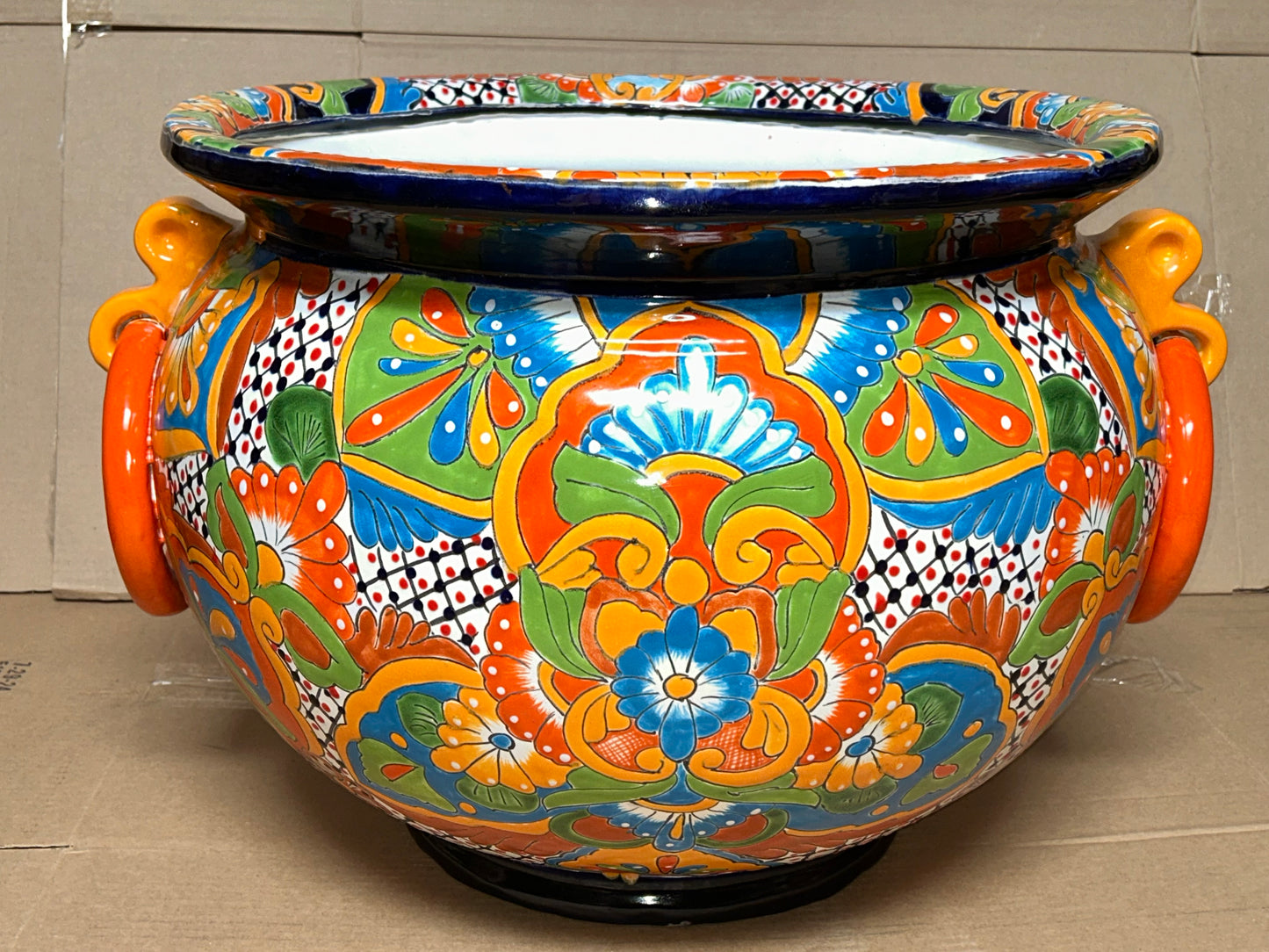 Jumbo Extra Large Handcrafted Talavera Ring Planters 17.75” H x 26” W– Assorted Designs
