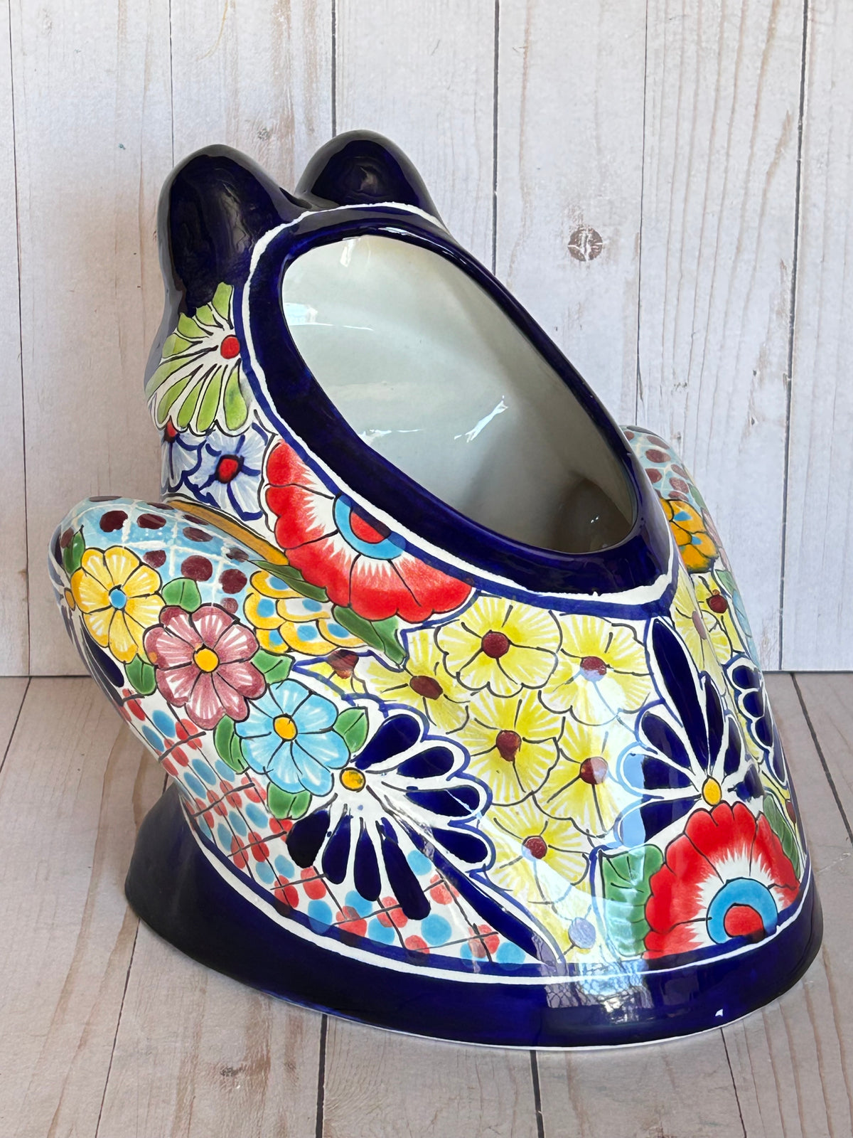 Handmade Talavera Bullfrog Planter 9.75"Tall