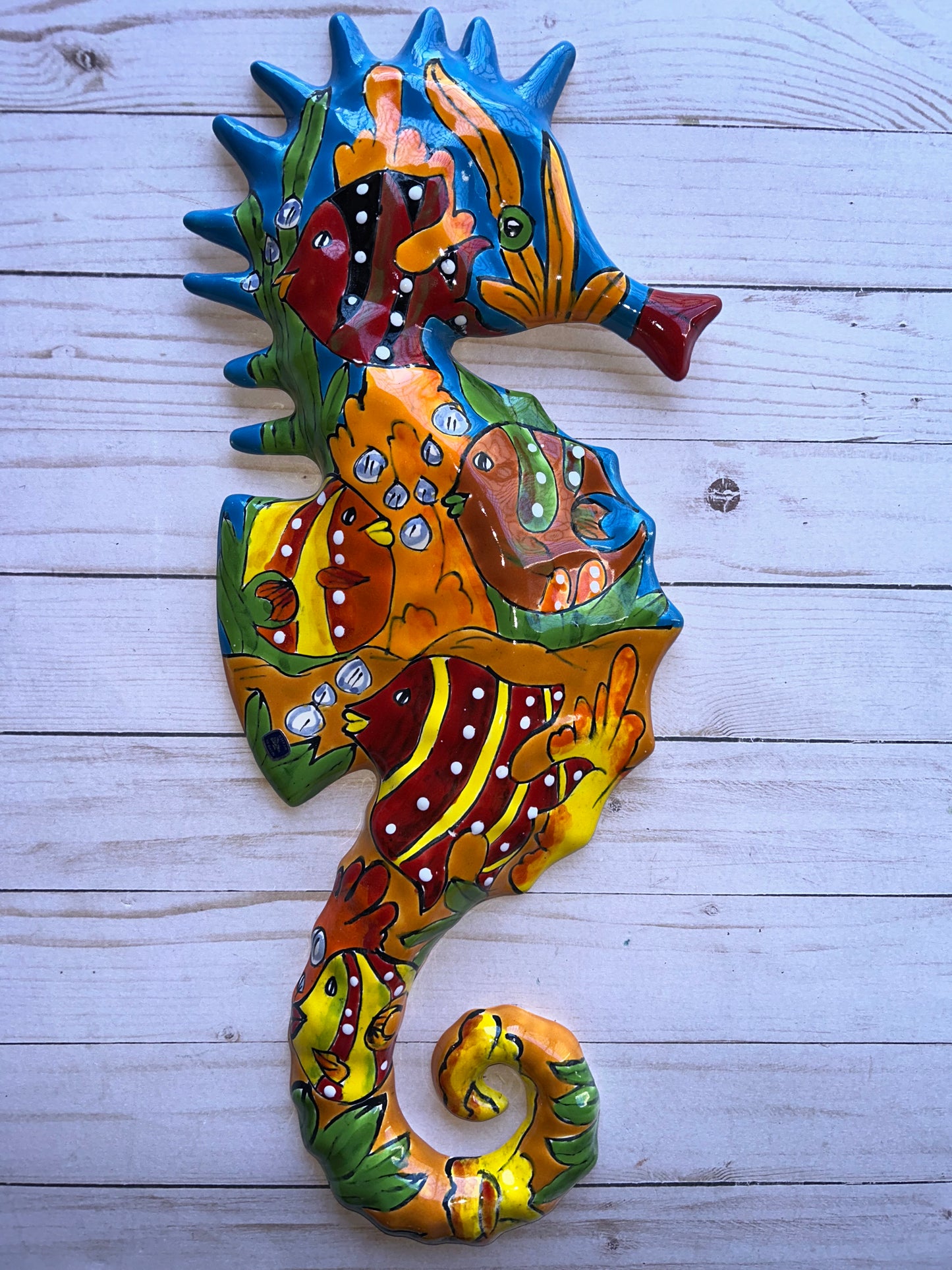 Large Talavera Seahorse