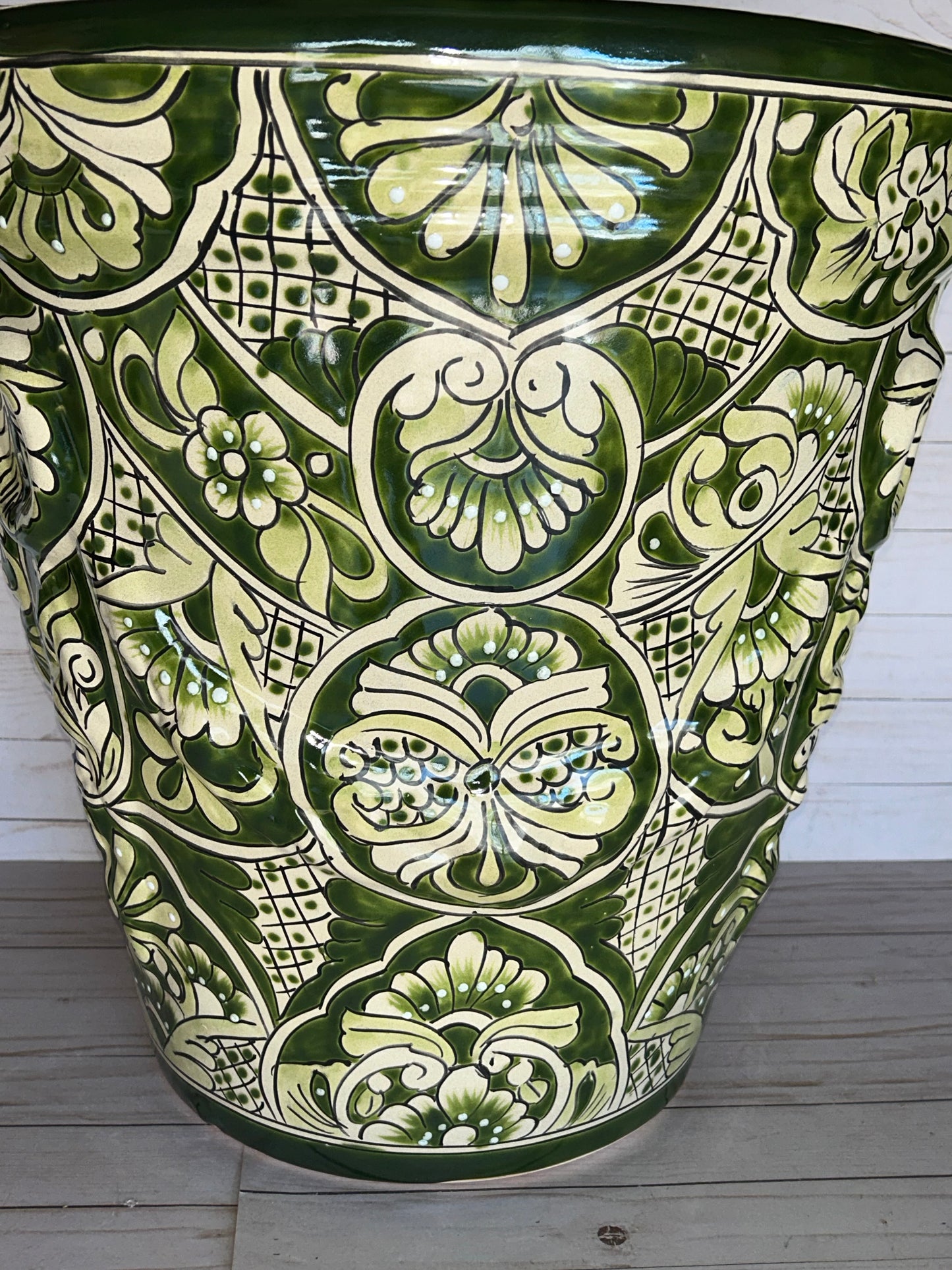 Jumbo Extra Large Handcrafted Talavera Planter – 21”H x 21” Top Diameter x 12.5” Bottom Diameter