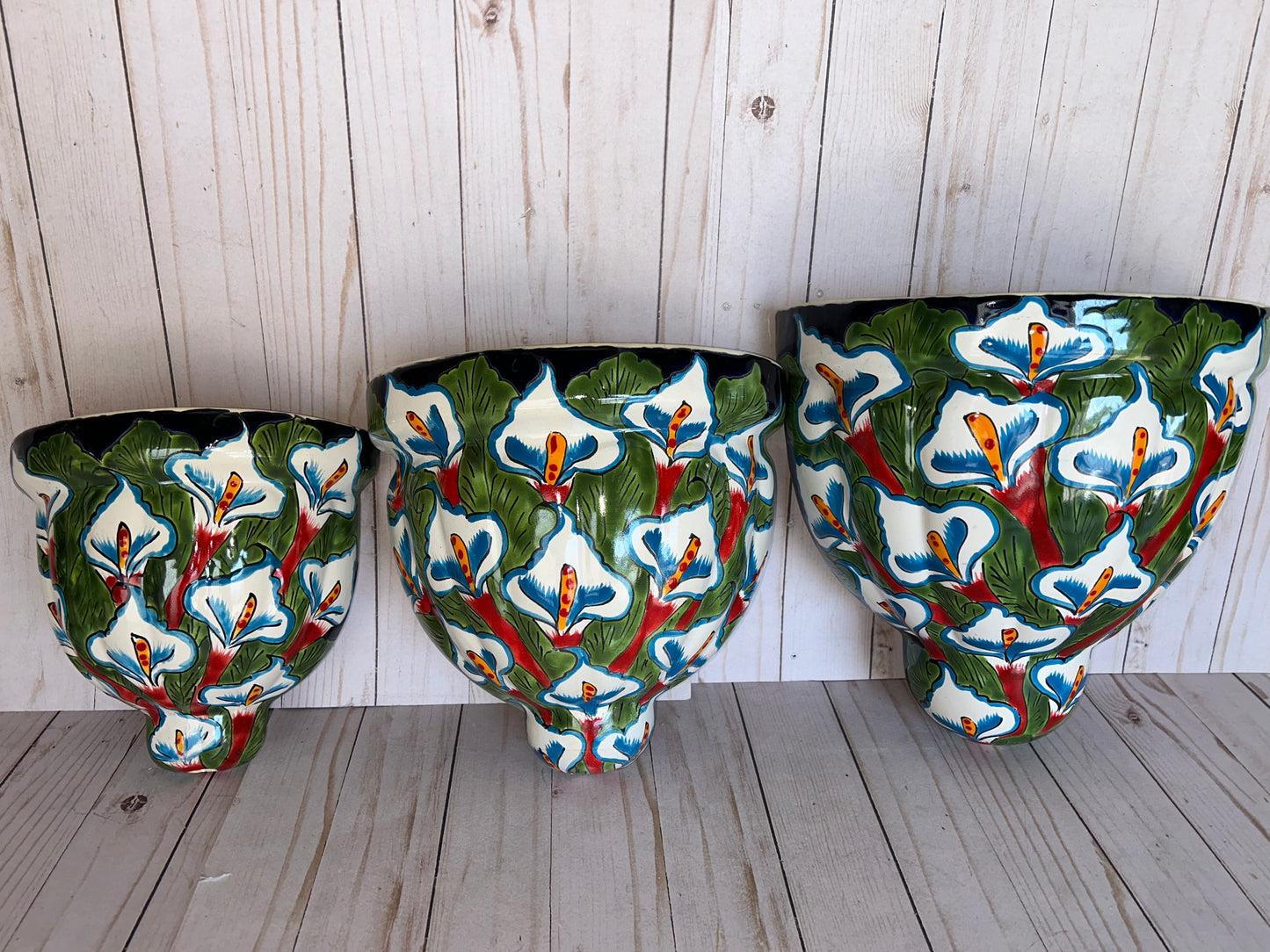 WALL PLANTERS CONE SHAPE CHOOSE SIZE AND COLOR