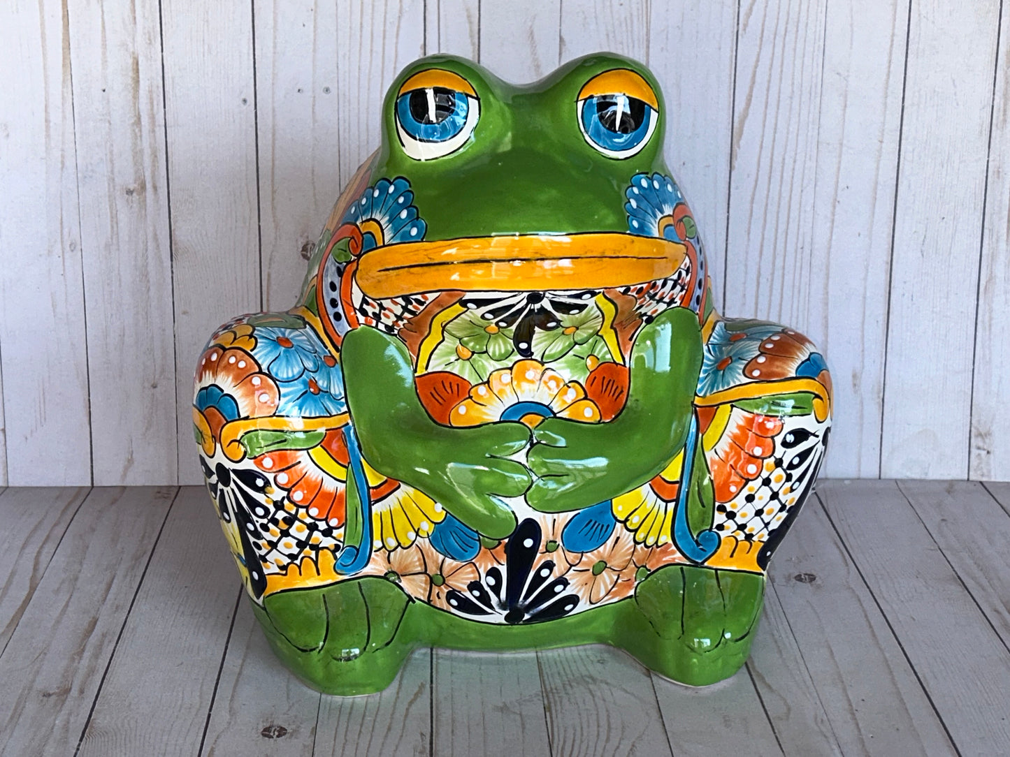 Beautiful Handmade Talavera Bullfrog Flower Planters