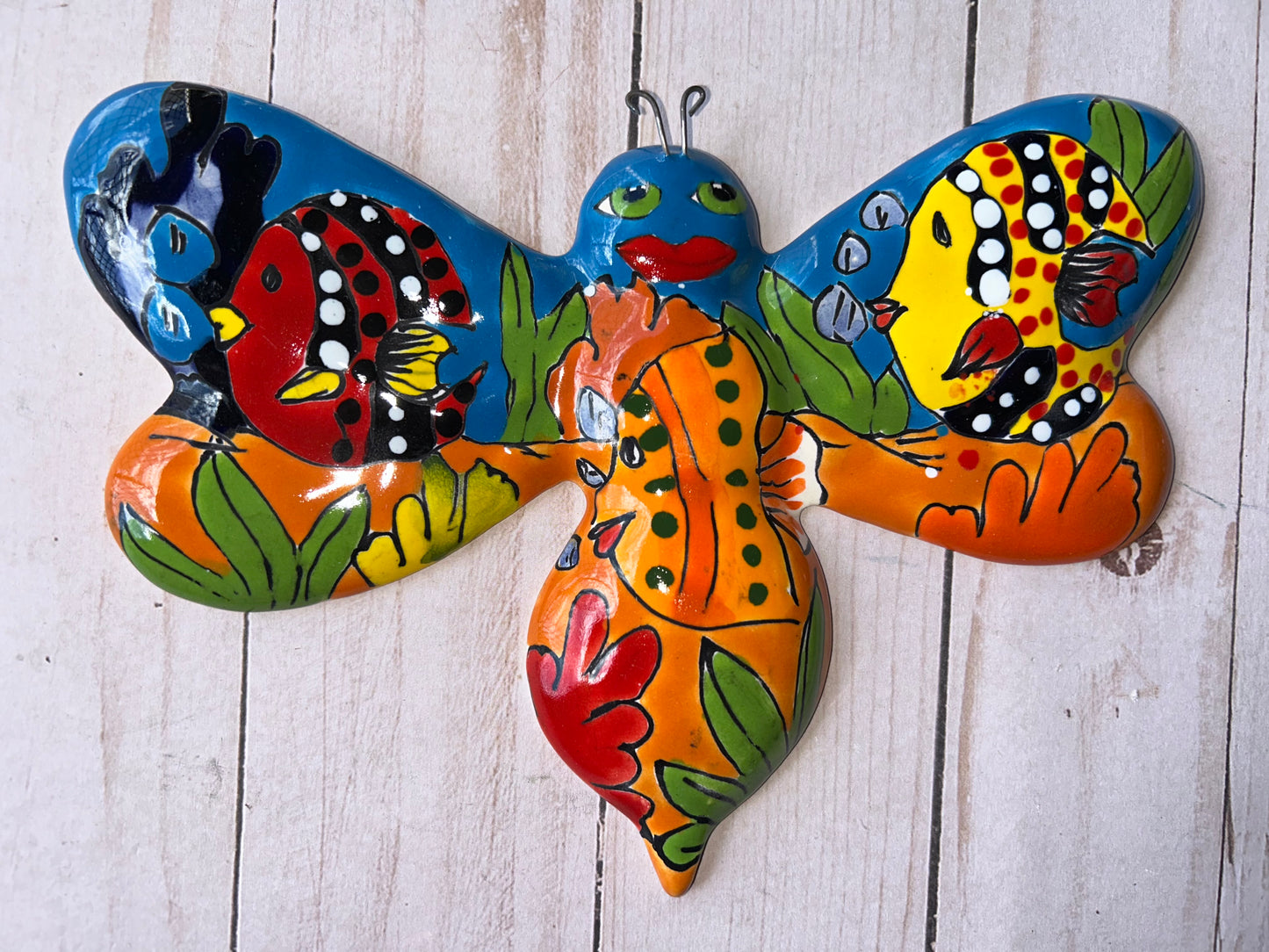 Hand-Painted Talavera Ceramic Wall Bees
