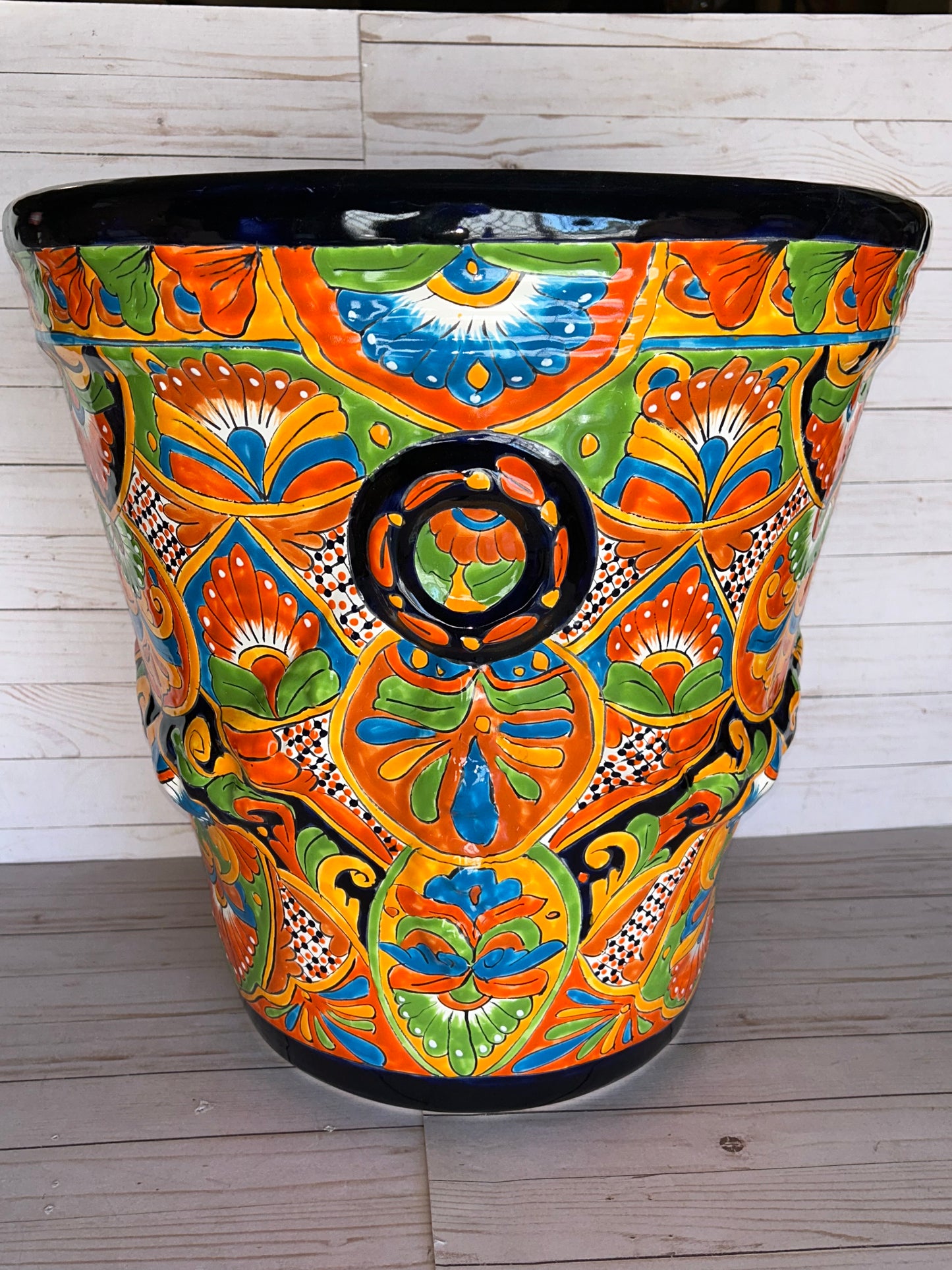 Jumbo Extra Large Handcrafted Talavera Planter – 21”H x 21” Top Diameter x 12.5” Bottom Diameter