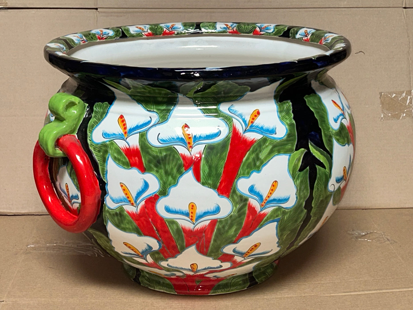 Jumbo Extra Large Handcrafted Talavera Ring Planters 17.75” H x 26” W– Assorted Designs