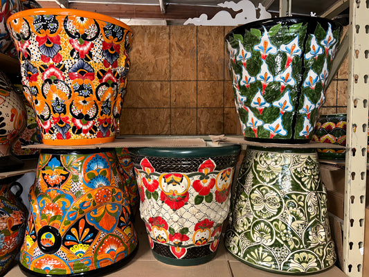 Jumbo Extra Large Handcrafted Talavera Planter – 21”H x 21” Top Diameter x 12.5” Bottom Diameter