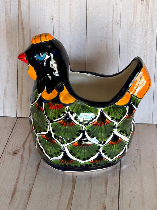 Colorful Talavera Chicken Planters
