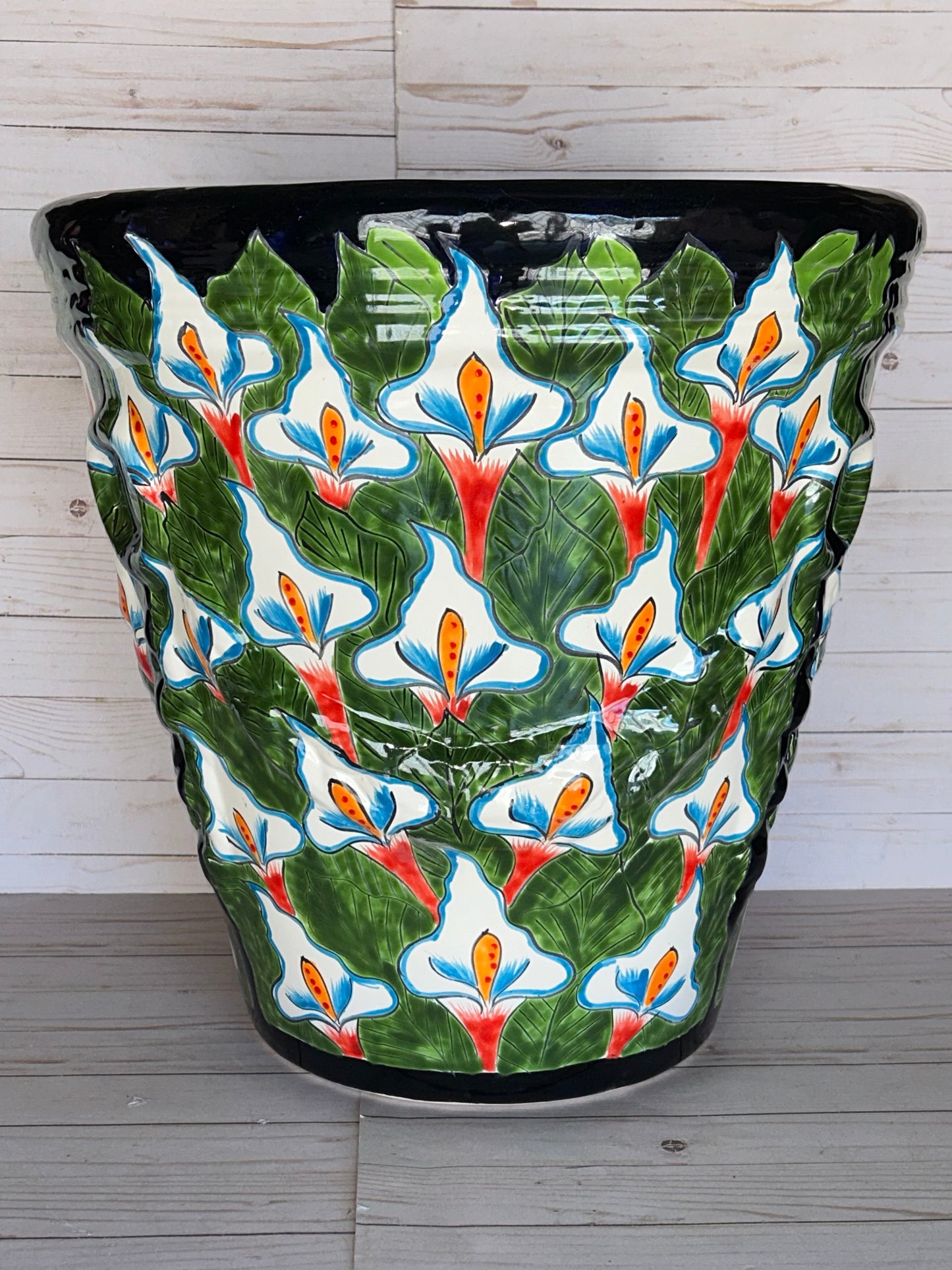 Jumbo Extra Large Handcrafted Talavera Planter – 21”H x 21” Top Diameter x 12.5” Bottom Diameter