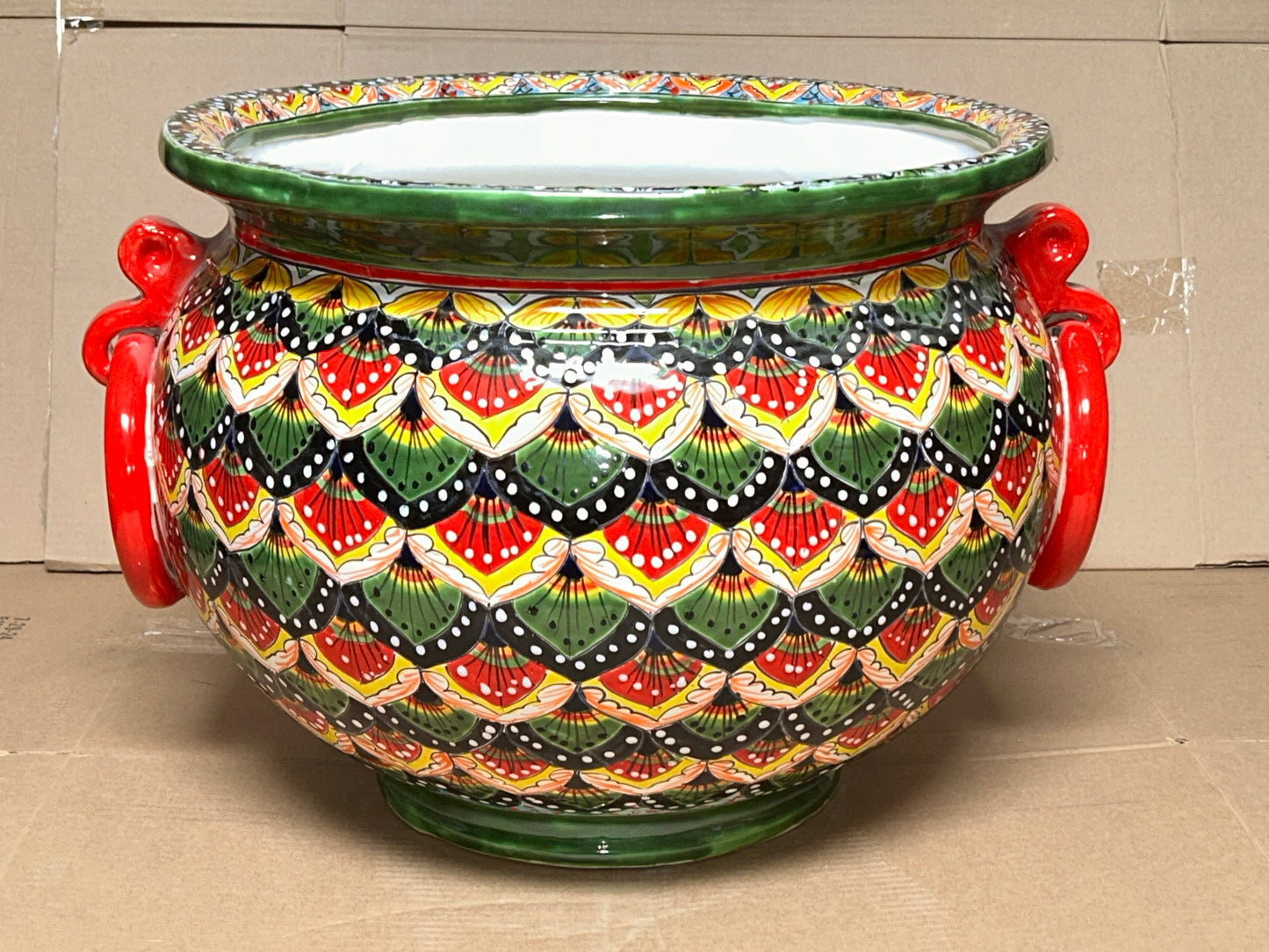 Jumbo Extra Large Handcrafted Talavera Ring Planters 17.75” H x 26” W– Assorted Designs