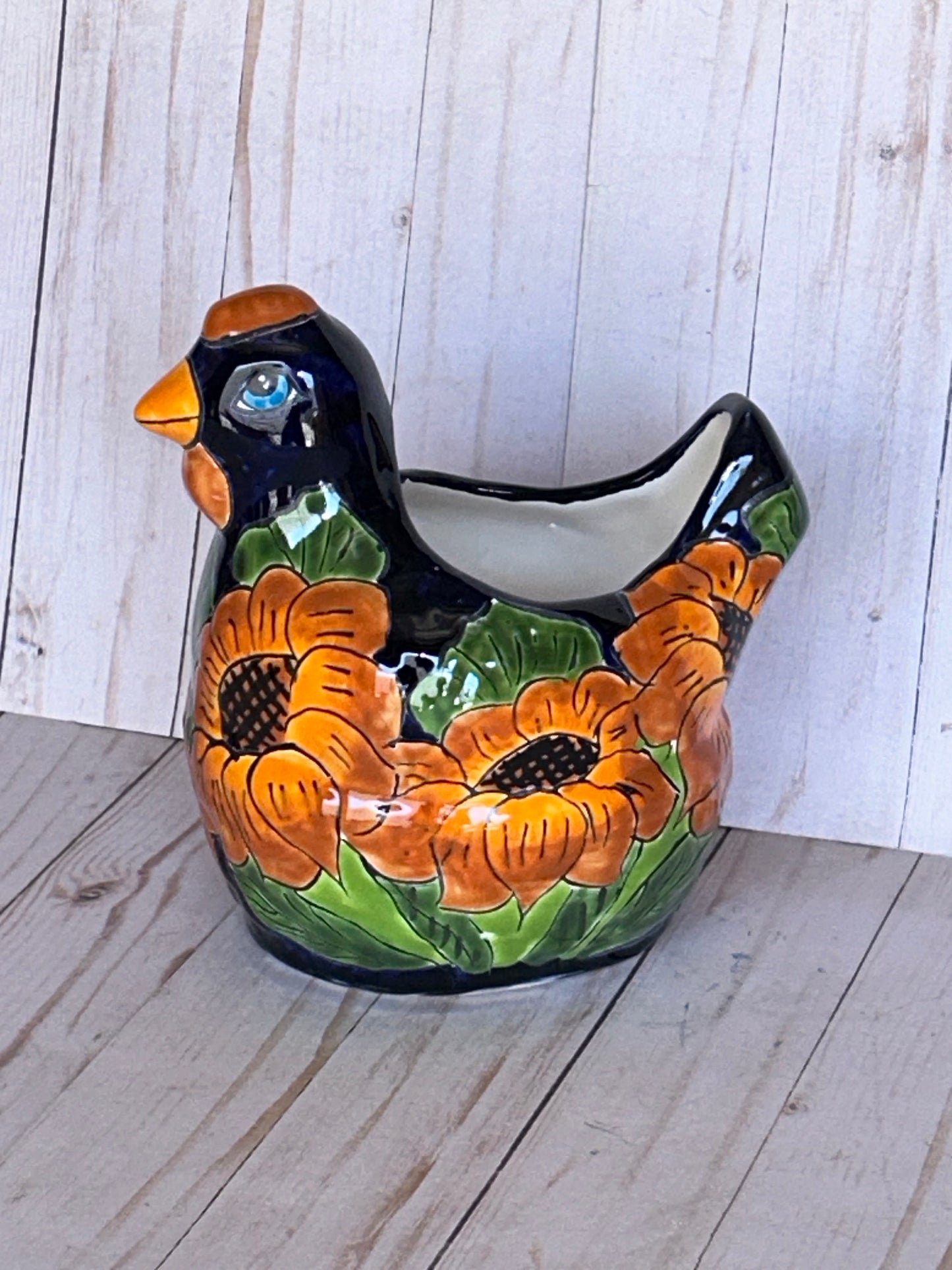 Colorful Talavera Chicken Planters