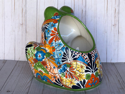 Beautiful Handmade Talavera Bullfrog Flower Planters