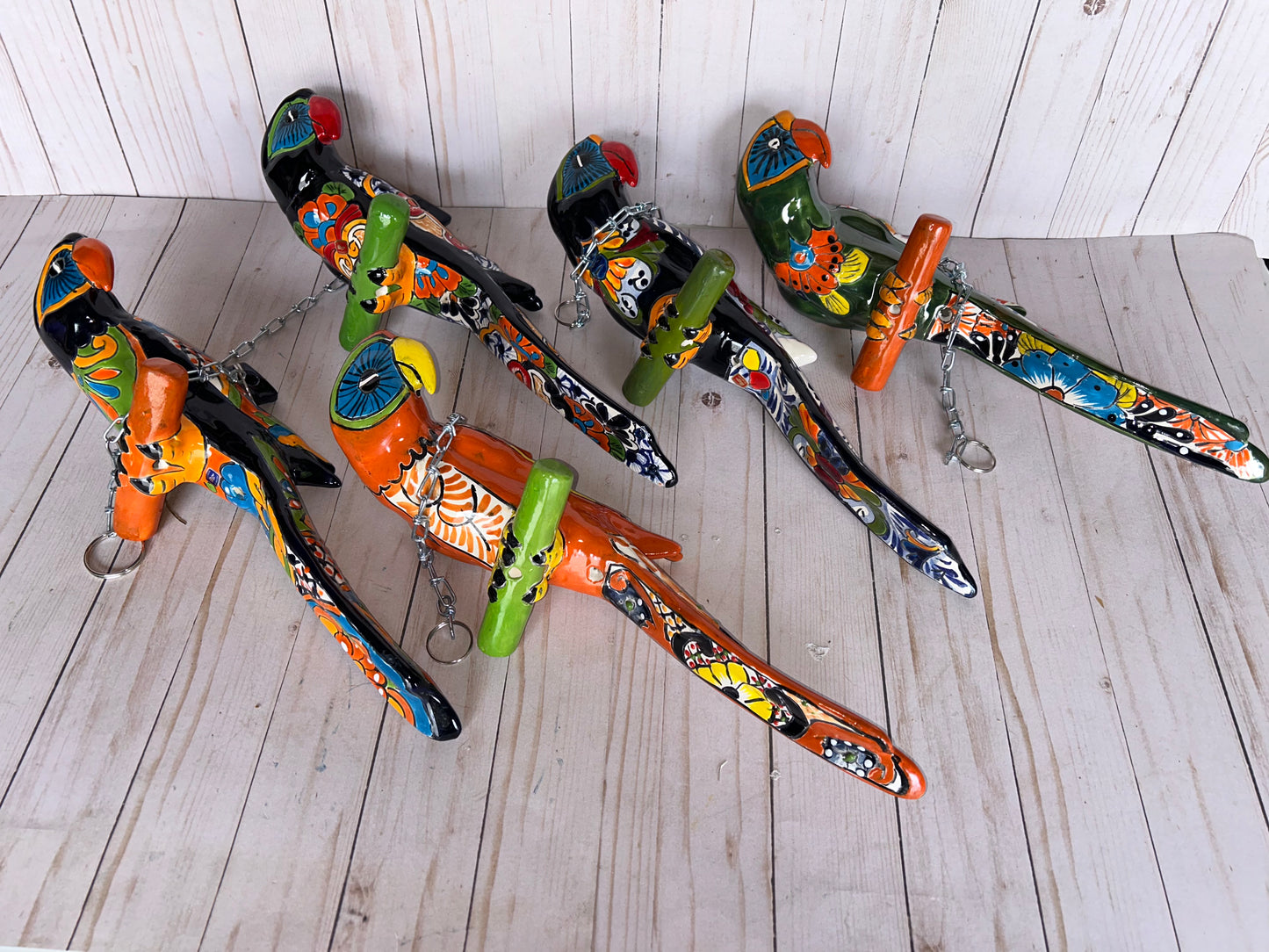 Beautiful Talavera Collection Small Hanging Parrots Choose Color