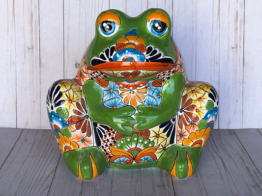 Beautiful Handmade Talavera Bullfrog Flower Planters