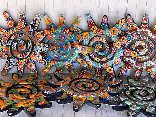 Bright Spiral Sun Talavera Ceramic