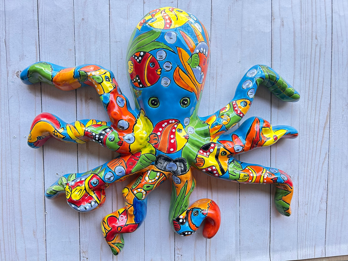 Handcrafted Talavera Ceramic Wall Hanging Octopus