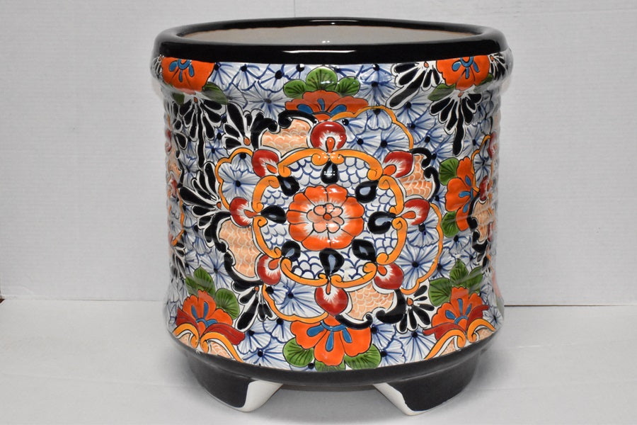 Jumbo Extra Large Round Handcrafted Talavera Flower Planters 20.5" H