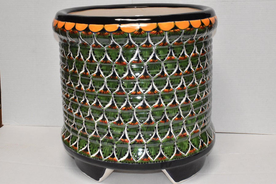 Jumbo Extra Large Round Handcrafted Talavera Flower Planters 20.5" H