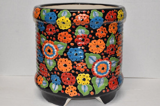 Jumbo Extra Large Round Handcrafted Talavera Flower Planters 20.5" H