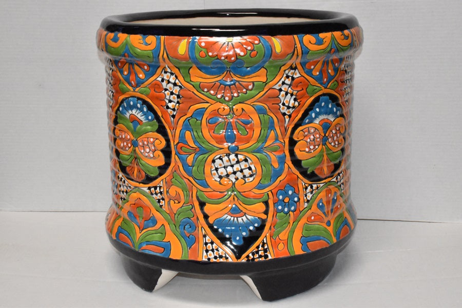Jumbo Extra Large Round Handcrafted Talavera Flower Planters 20.5" H