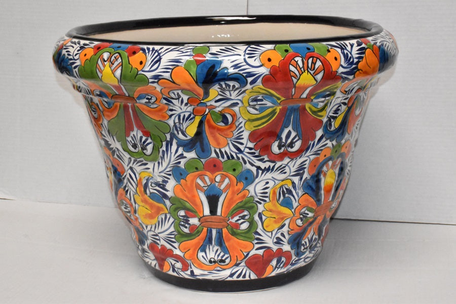 mexican plant pot Extra Large Short Cups Talavera Planter 17" Height