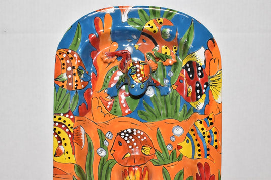 HANDCRAFTED TALAVERA WALL FOUNTAIN WITH PUMP
