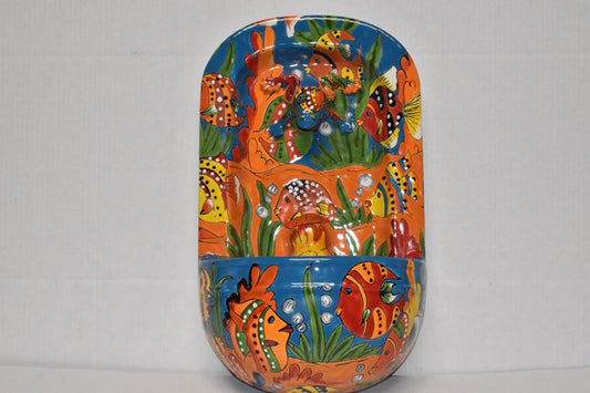 HANDCRAFTED TALAVERA WALL FOUNTAIN WITH PUMP