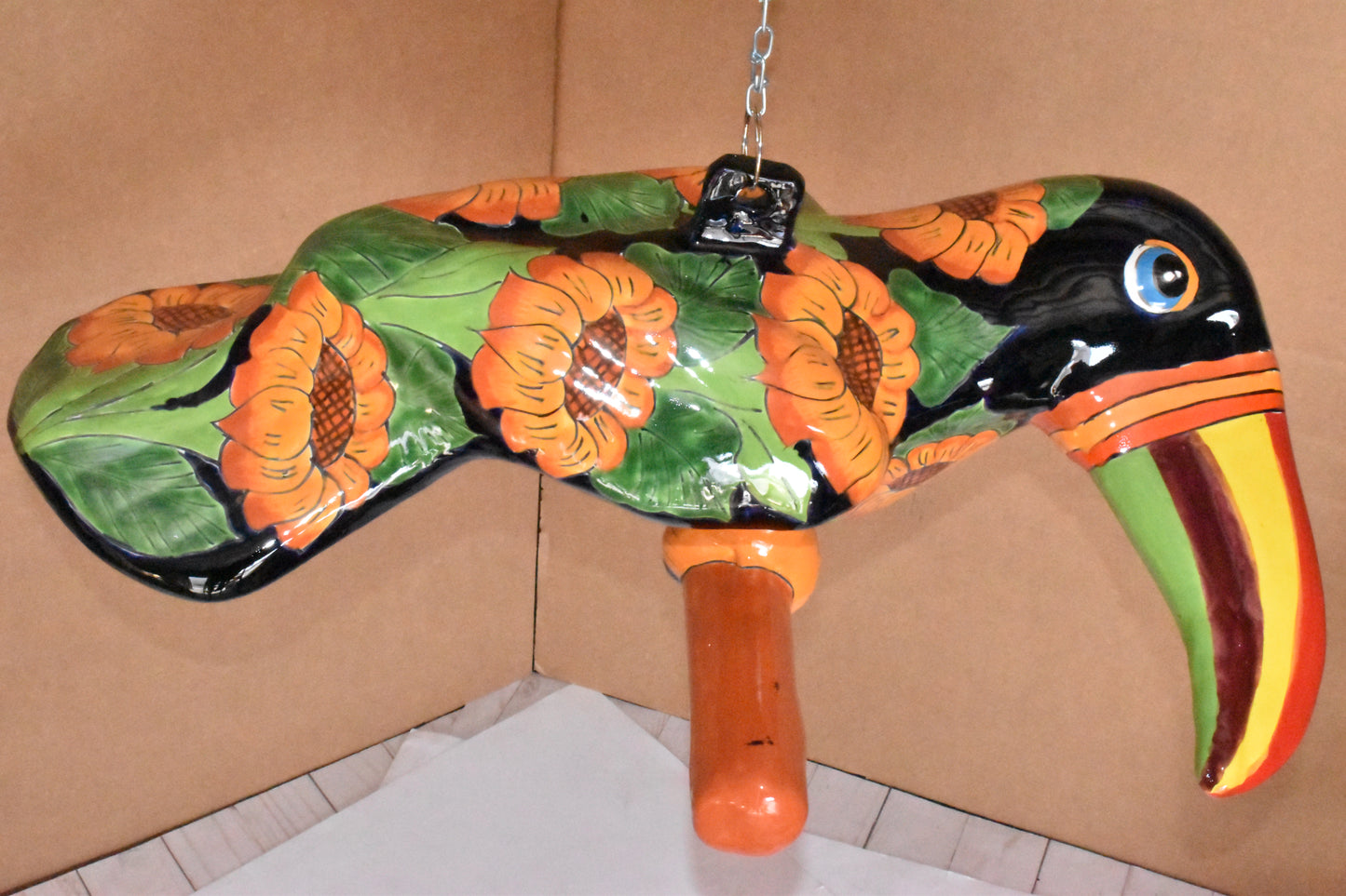 HANGING TOUCAN ORANGE SUNFLOWERS