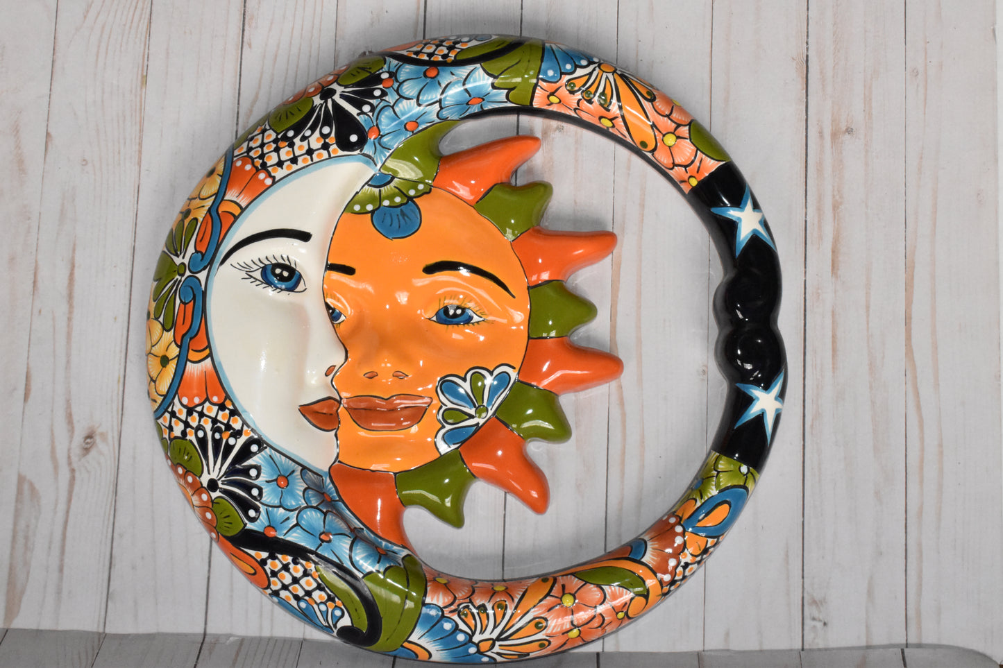 Large Mexican Talavera Hanging Eclipses