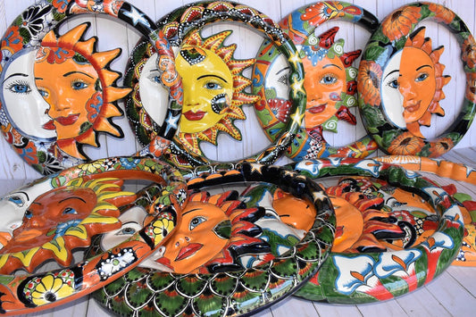 Large Mexican Talavera Hanging Eclipses