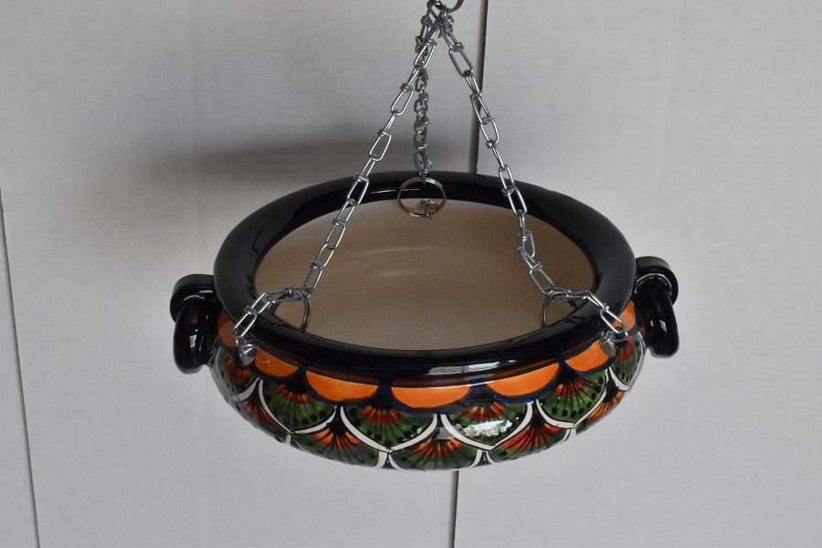 Hanging Talavera Pots With Chains.