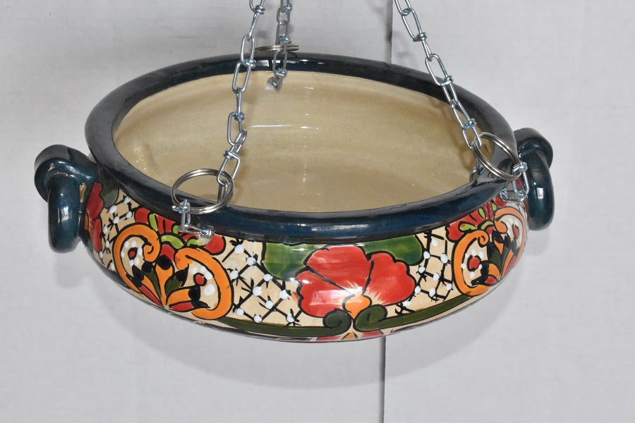Hanging Talavera Pots With Chains.