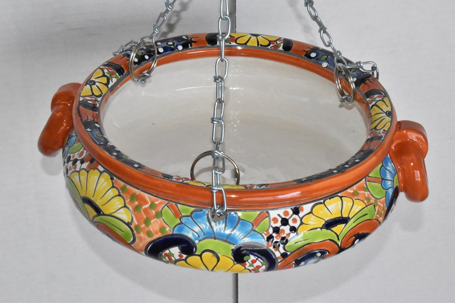 Hanging Talavera Pots With Chains.