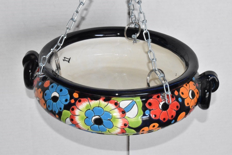 Hanging Talavera Pots With Chains.