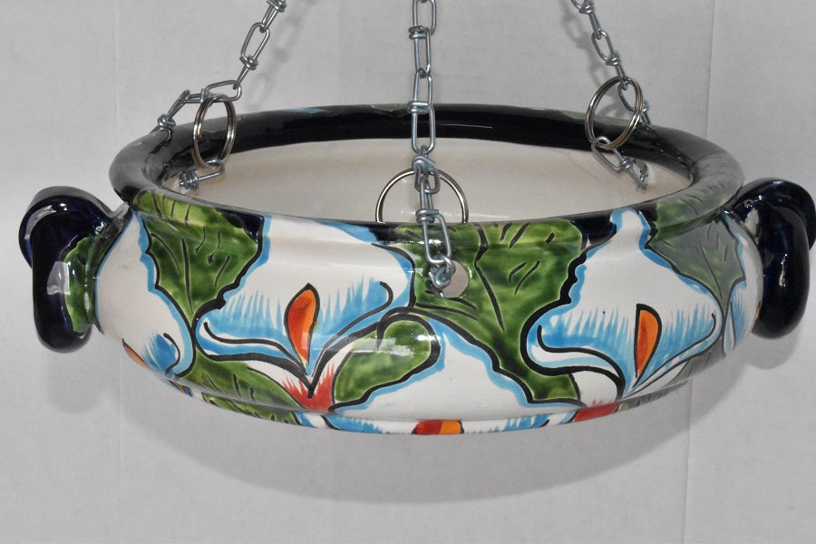 Hanging Talavera Pots With Chains.