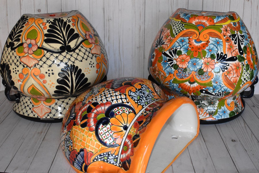 talavera hanging planter Hand-painted Wall Large Talavera Planters Mexican Style