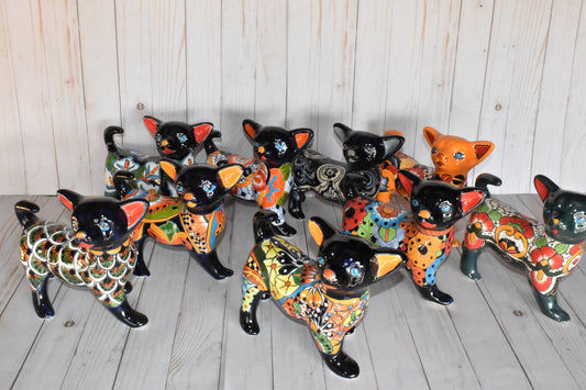 Standing Chihuahuas 7.5" Height figurine Talavera Ceramic Dog