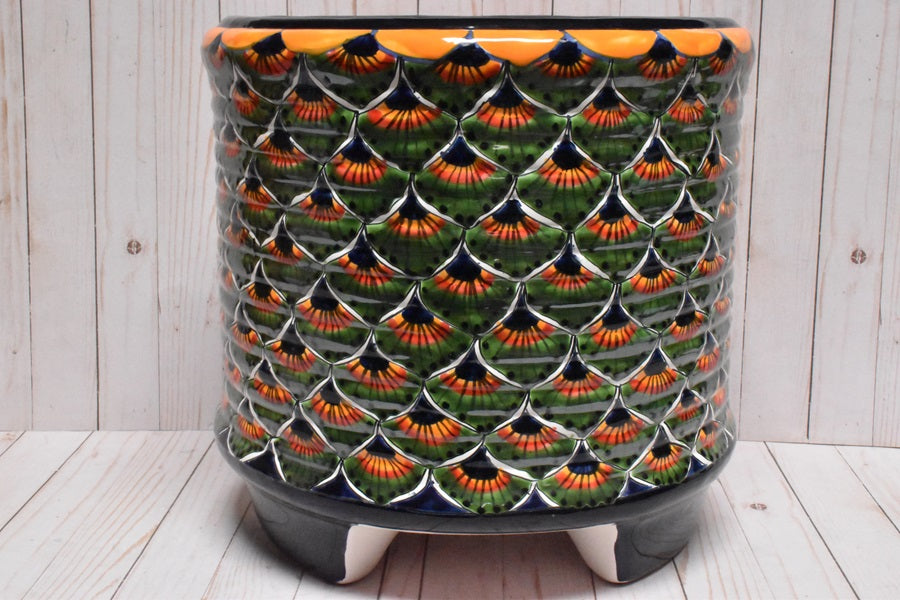 LARGE RINGED ROUND TALAVERA POTS