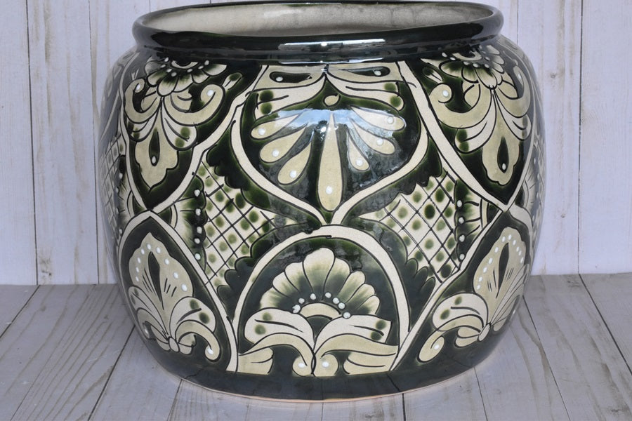 Round Handcrafted Talavera Flower Planters MD and LG size available.
