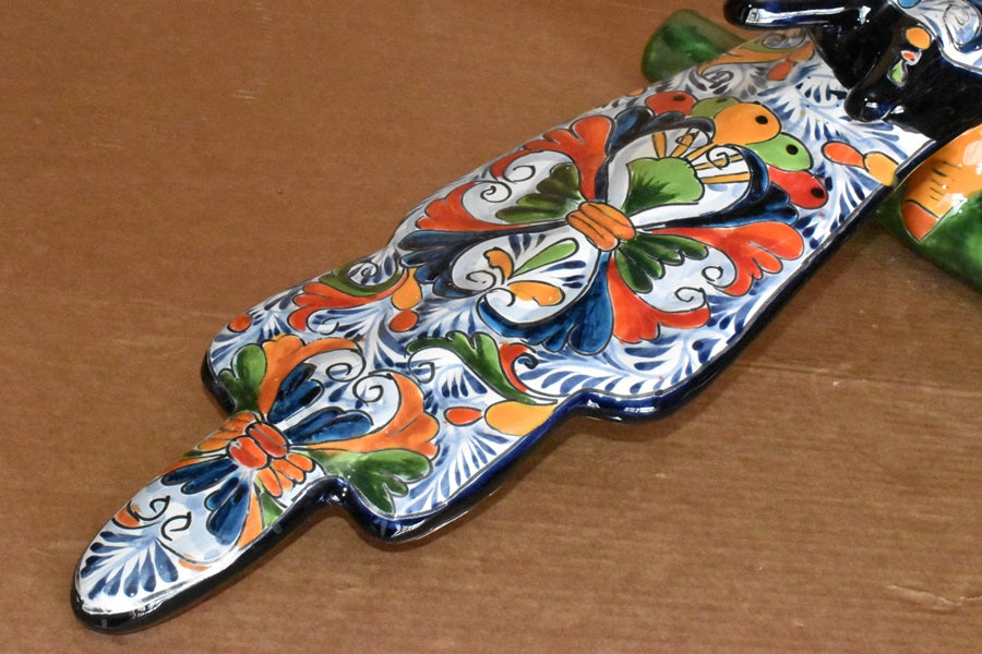 Jumbo XXLG Hanging Talavera Parrot in Spring Pattern
