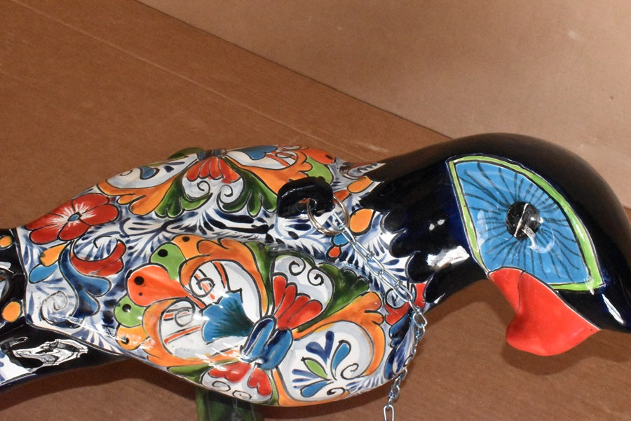 Jumbo XXLG Hanging Talavera Parrot in Spring Pattern