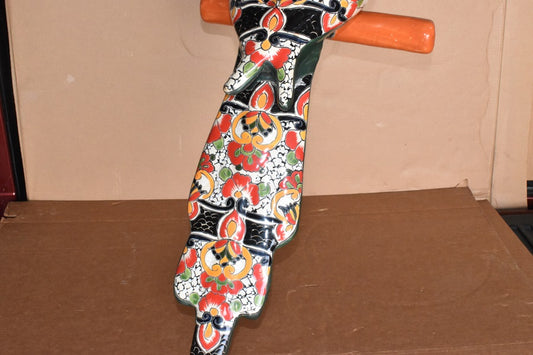 Jumbo XXLG Hanging Talavera Parrot in Mayan Pattern