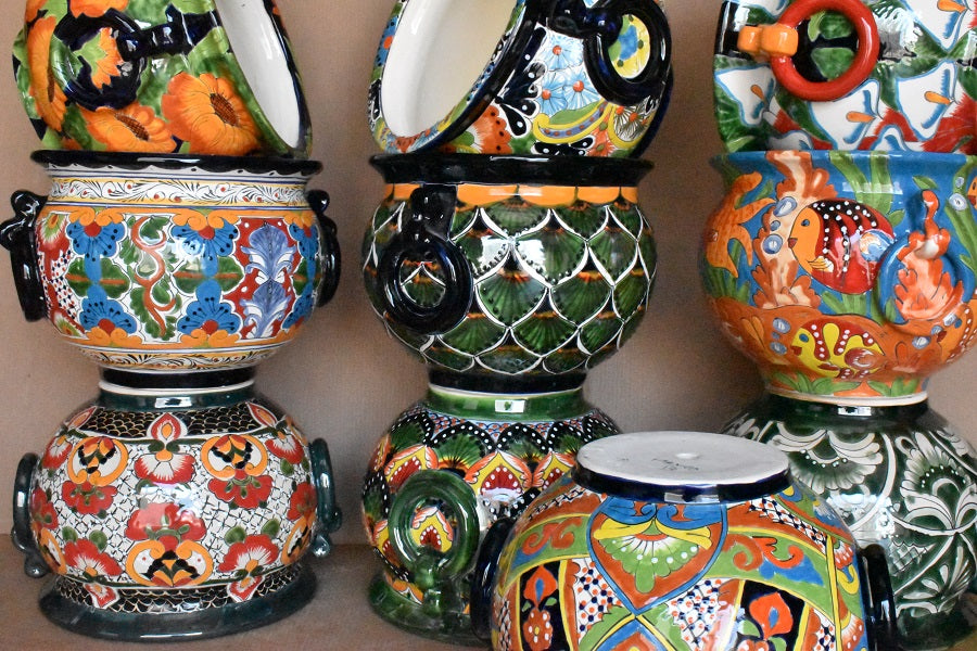 medium ceramic flower pots TALAVERA FLOWER PLANTERS