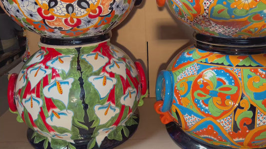 Jumbo Extra Large Handcrafted Talavera Ring Planters 17.75” H x 26” W– Assorted Designs