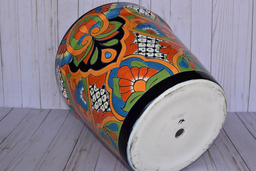 Ceramic flowerpot, colorful Talavera Classic Design